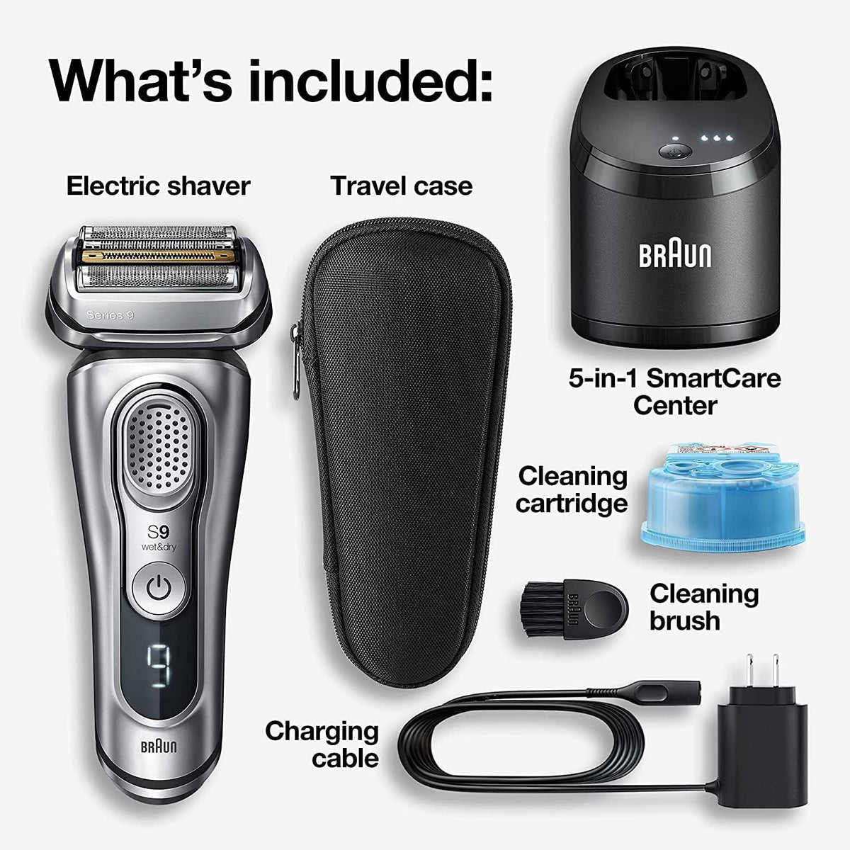 Electric Razor for Men, Waterproof Foil Shaver, Wet & Dry Shave, Silver E35937
