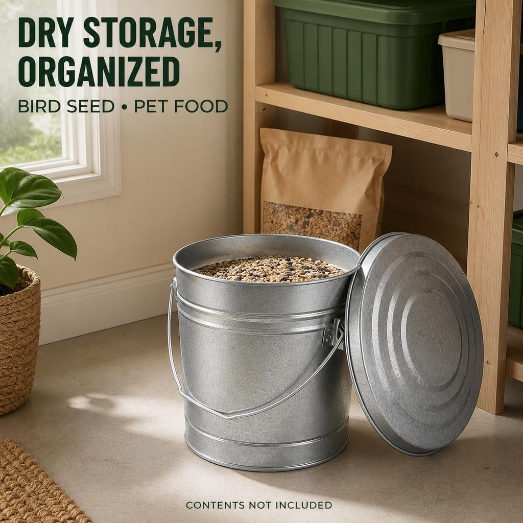 6 Gallon Galvanized Storage Can with Locking Lid R572