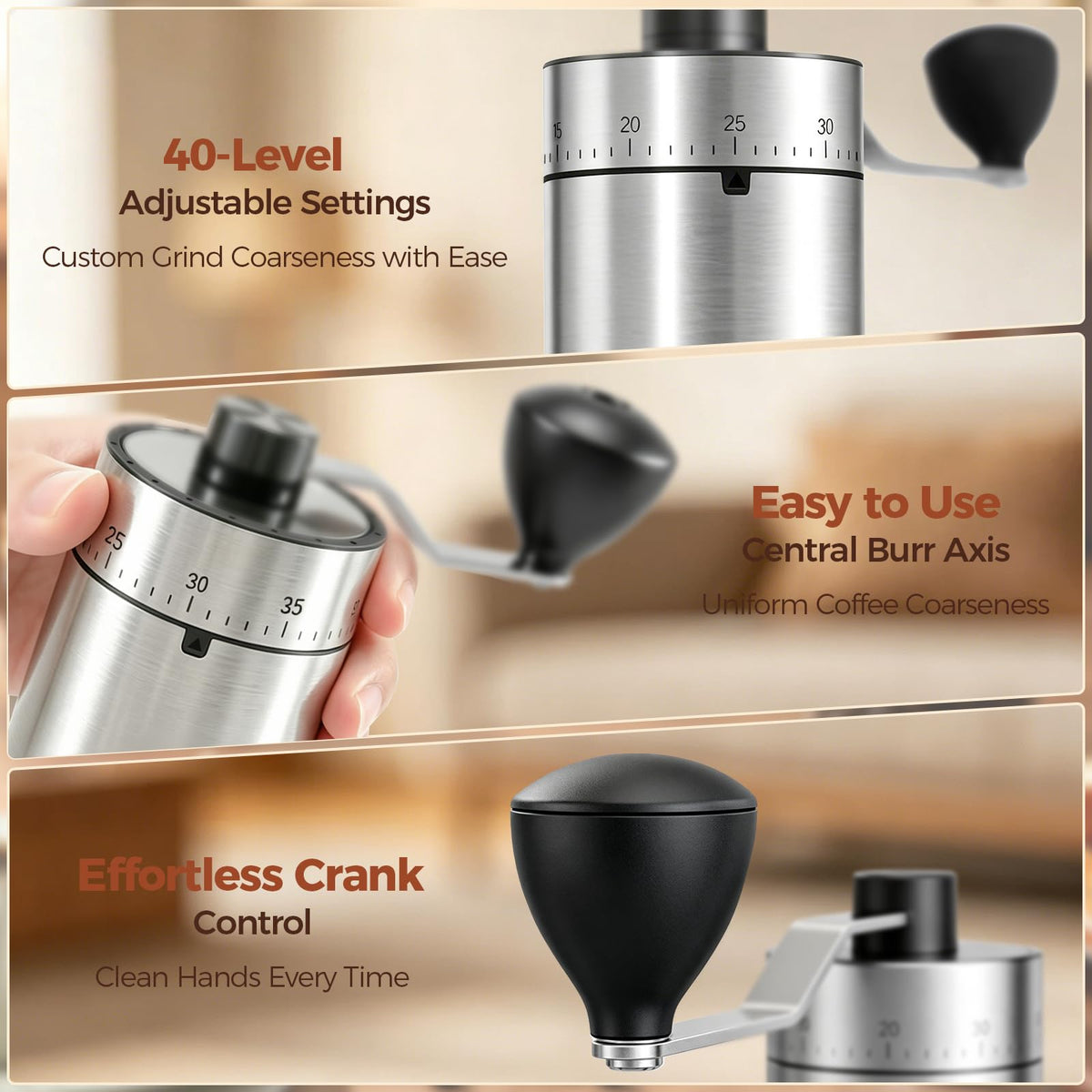 Manual Coffee Grinder with Ceramic Conical Burr B1334
