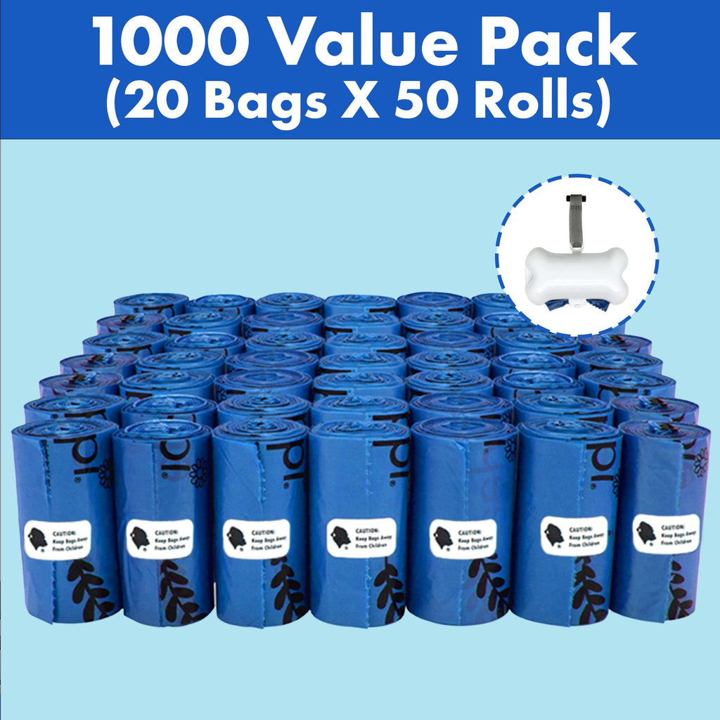 1000 Count Dog Poop Waste Bags with Dispenser F250