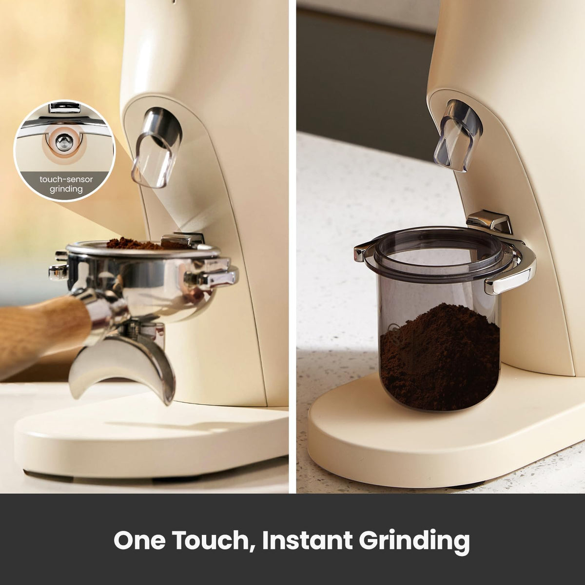 Electric Conical Burr Coffee Grinder with 60S Timer, White X32766