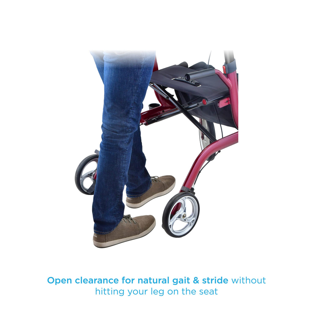 Blue Upright Rollator Walker with 10 Inch Front Wheels F356793