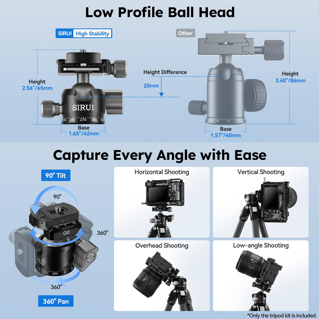 Carbon Fiber Mini Desktop Tripod with 360° Ball Head S47815