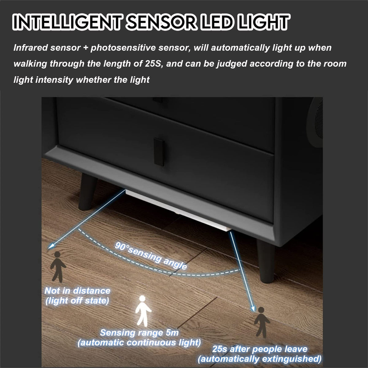 3-Color LED Nightstand with Wireless Charging Station and USB A286