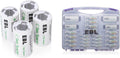 Purple Battery Box with 12 AA Batteries, 8 AAA Batteries, C Adapters, D Adapters U146