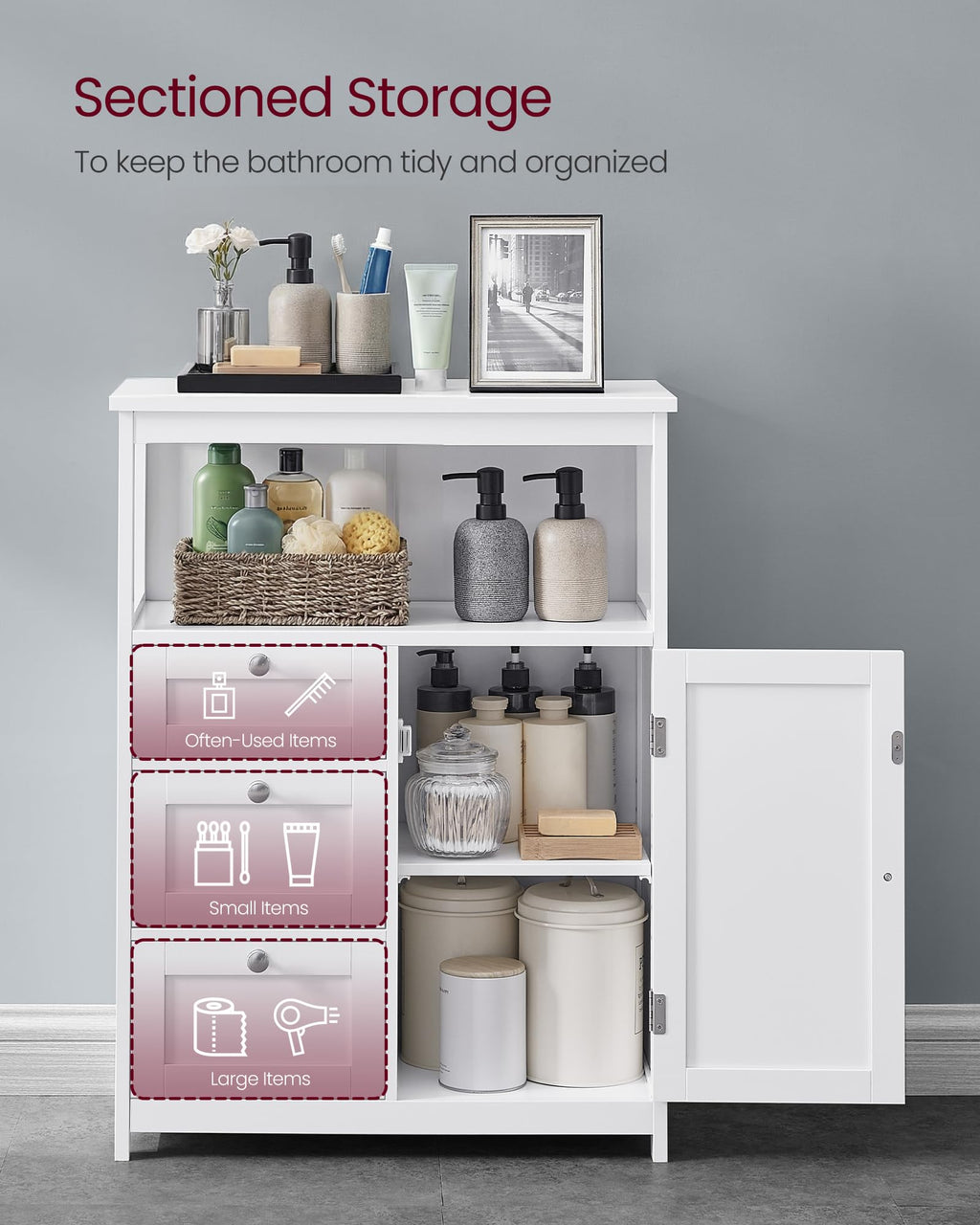 Bathroom Storage Cabinet with 3 Drawers O8701