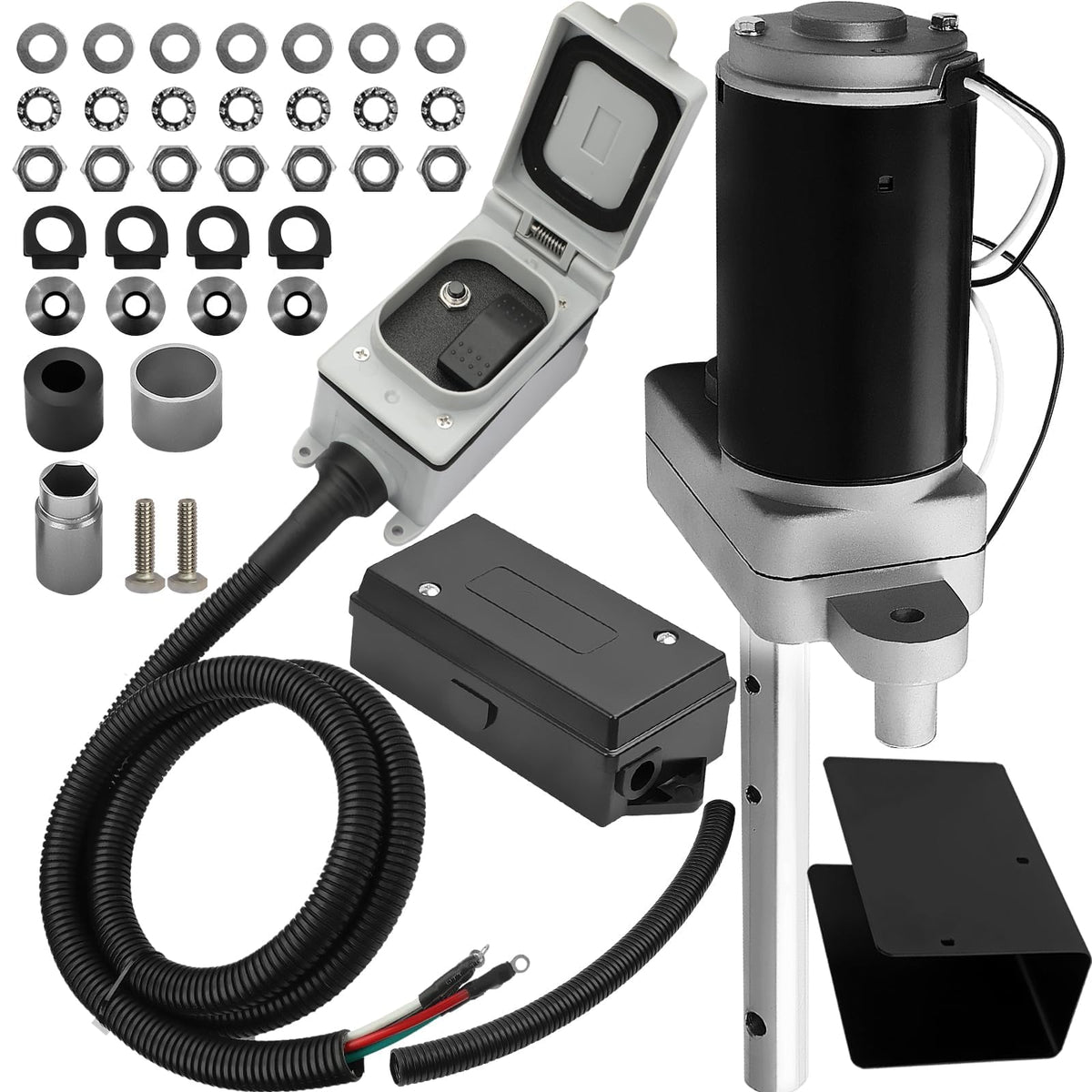 Electric Powered Trailer Jack Kit 12,000 lbs 12V Single Speed Tongue Jack with Control Switch R87262