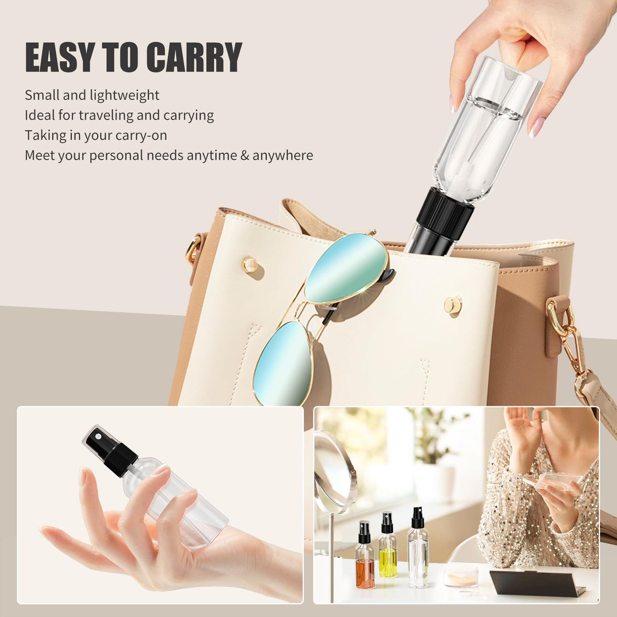 2.7oz/80ml 100PCS Plastic Spray Bottles M1730