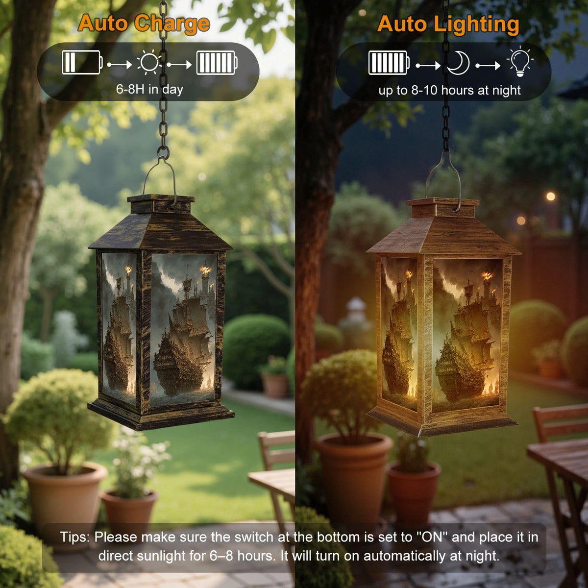 Waterproof Solar Powered Hanging Lantern B44456