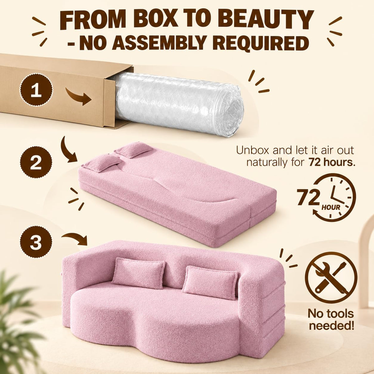2-in-1 Convertible Sofa Bed with Pillows N149