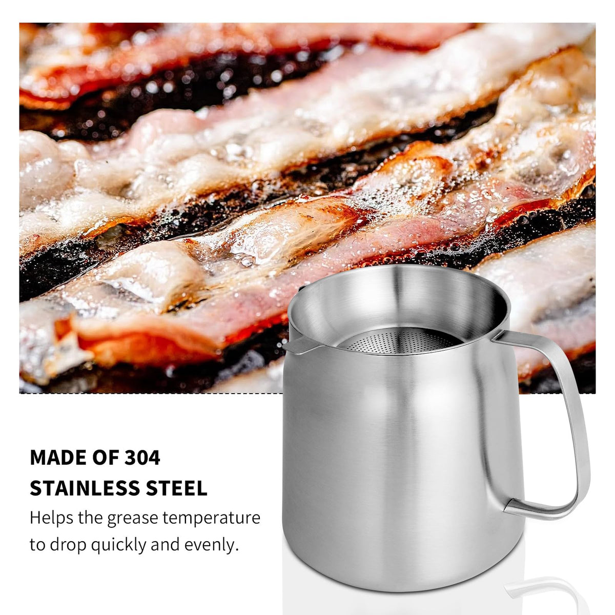 68oz 304 Stainless Steel Deep Fryer Pot with Basket Z3338