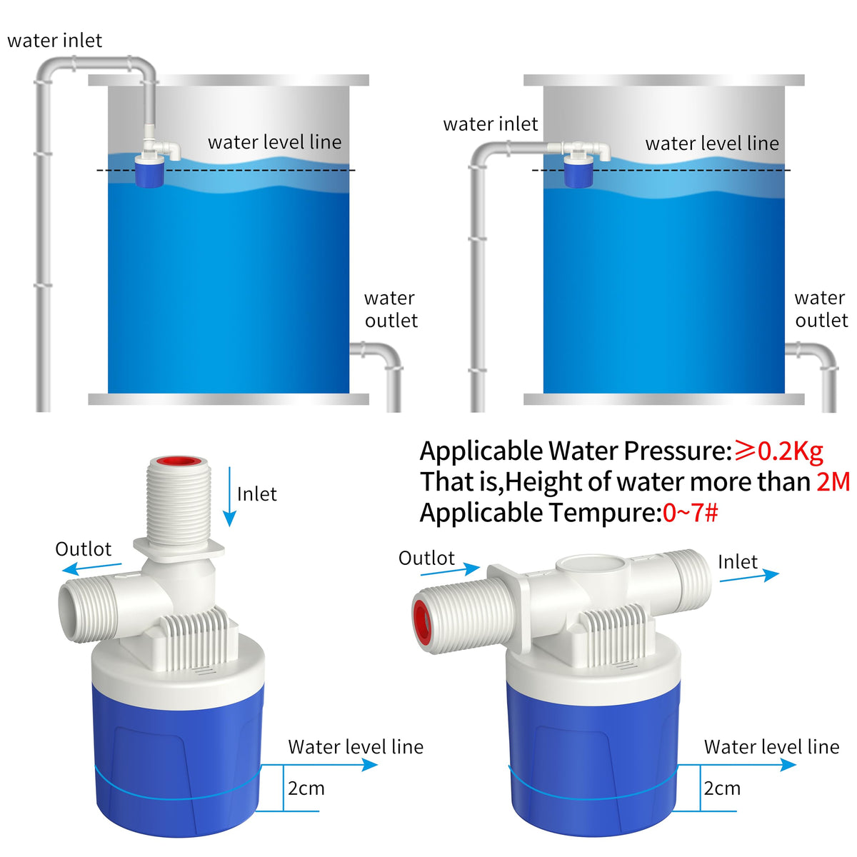 Automatic Water Level Control Valve Inside Type U268