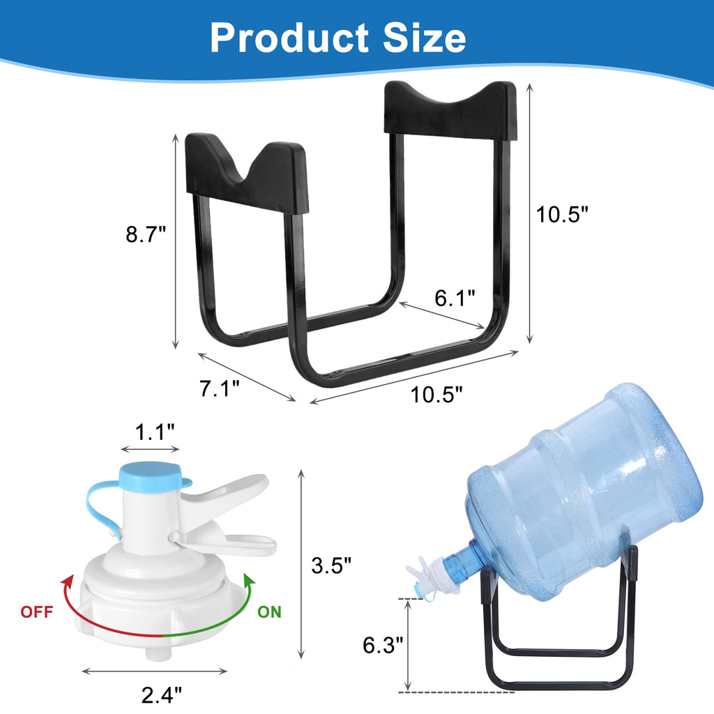 Stainless Steel 3-5 Gallon Water Jug Stand with 2 Dispenser Valves G73571