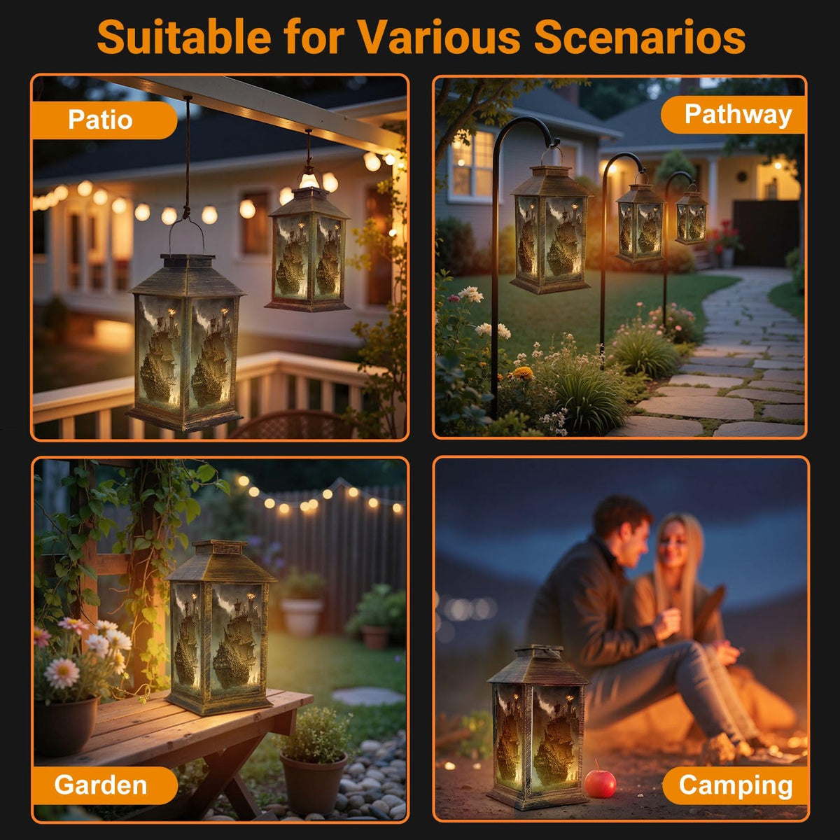 Waterproof Solar Powered Hanging Lantern B44456