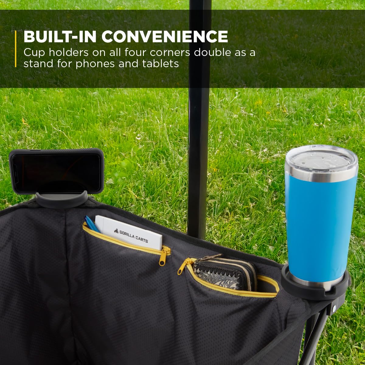 Collapsible Folding Outdoor Utility Wagon, 7 Cu Ft, Black Y8193