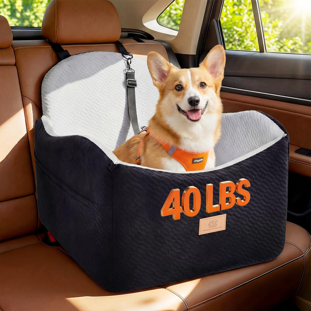 Dog Booster Car Seat for Small Dogs Up to 40lbs with Safety Belt U846