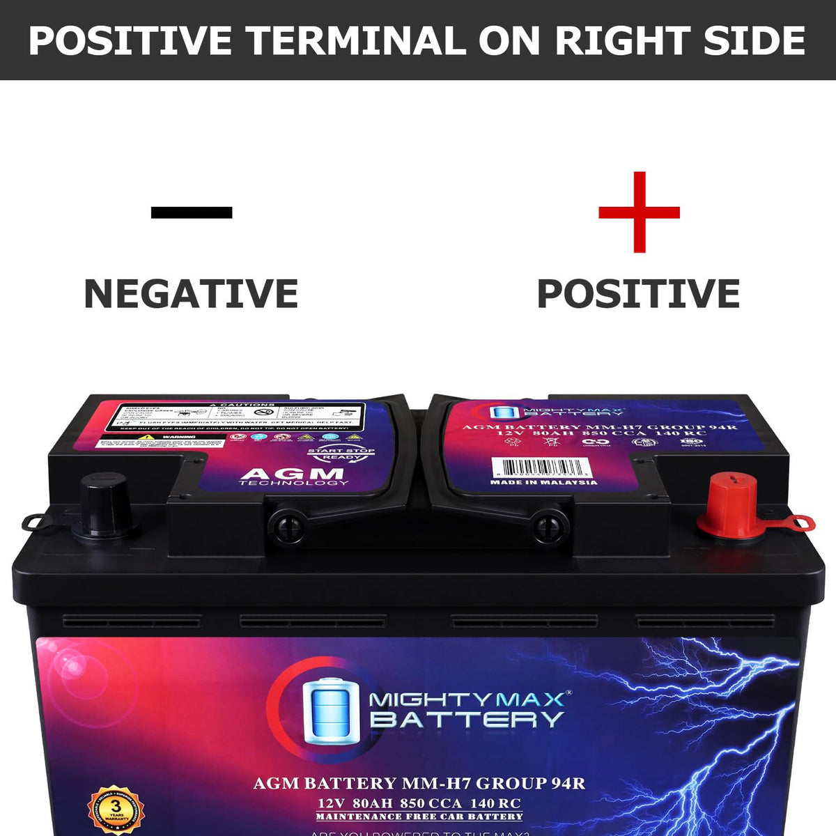 12V 80AH 850 CCA Replacement Battery I9311