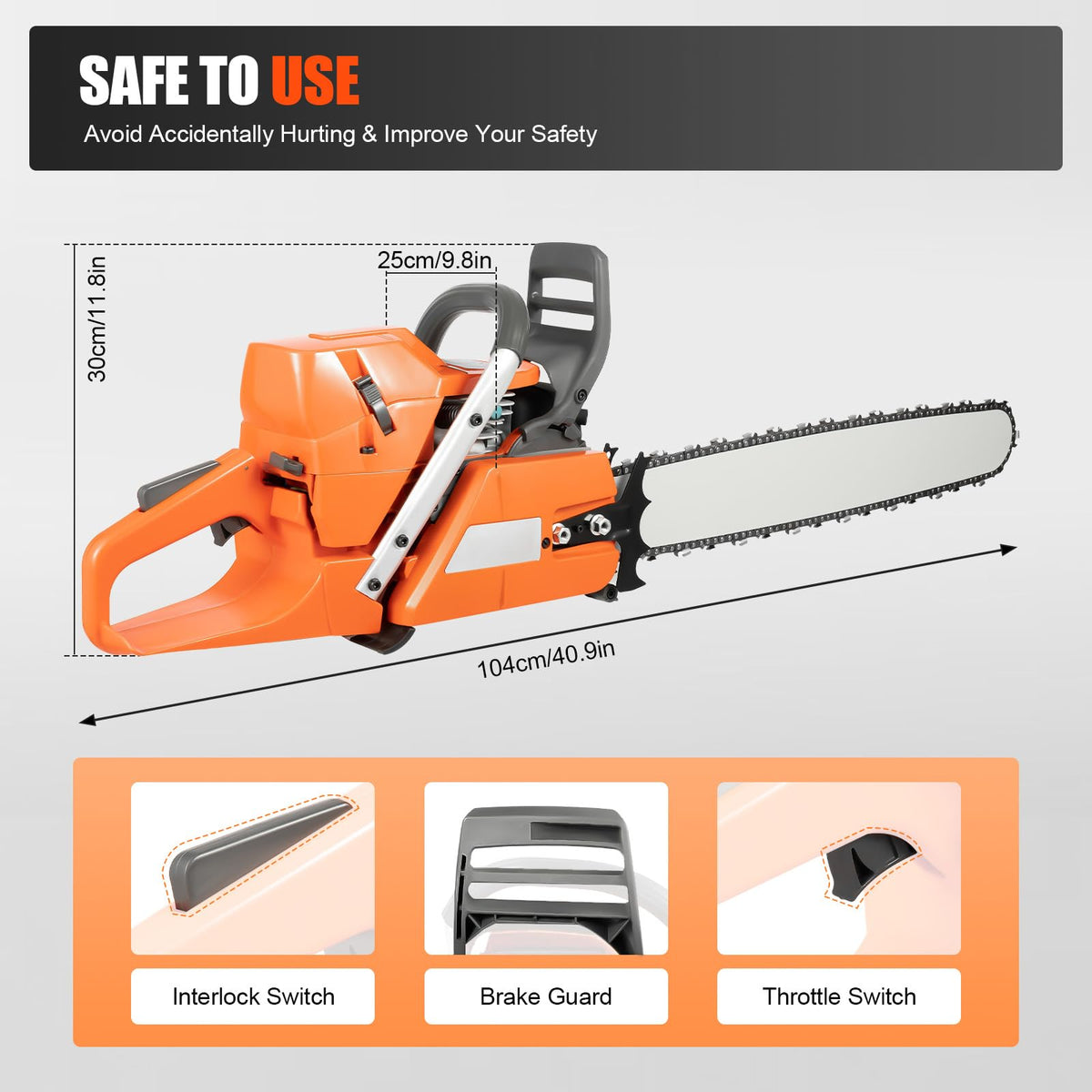 24 Inch 72CC 2-Stroke Gas Chainsaw N32897