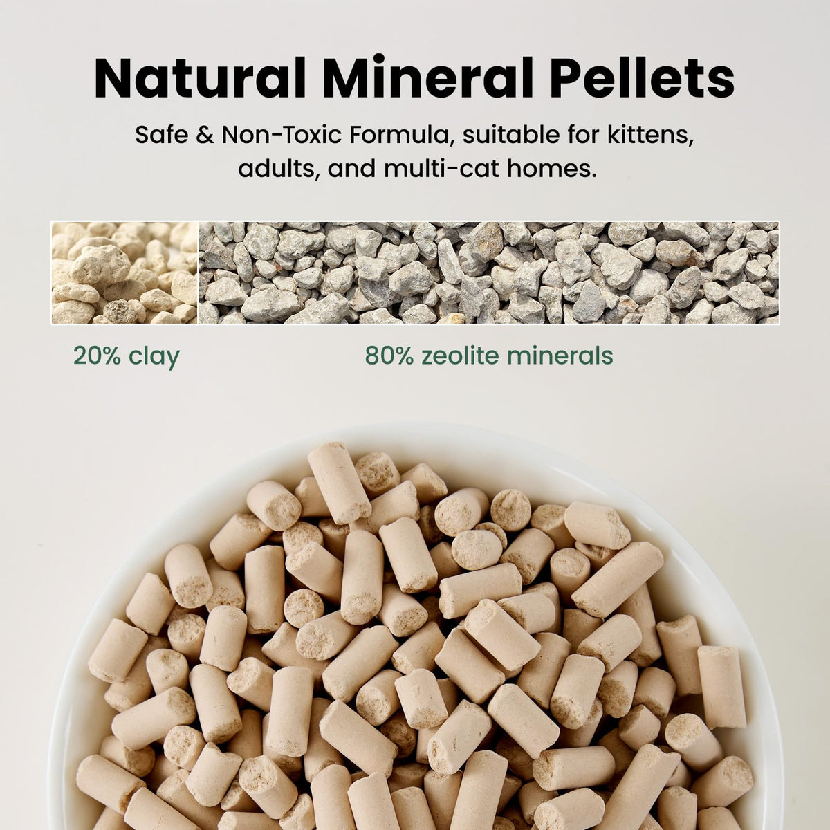Non-Clumping Zeolite Cat Litter Pellets 7Lbs B256