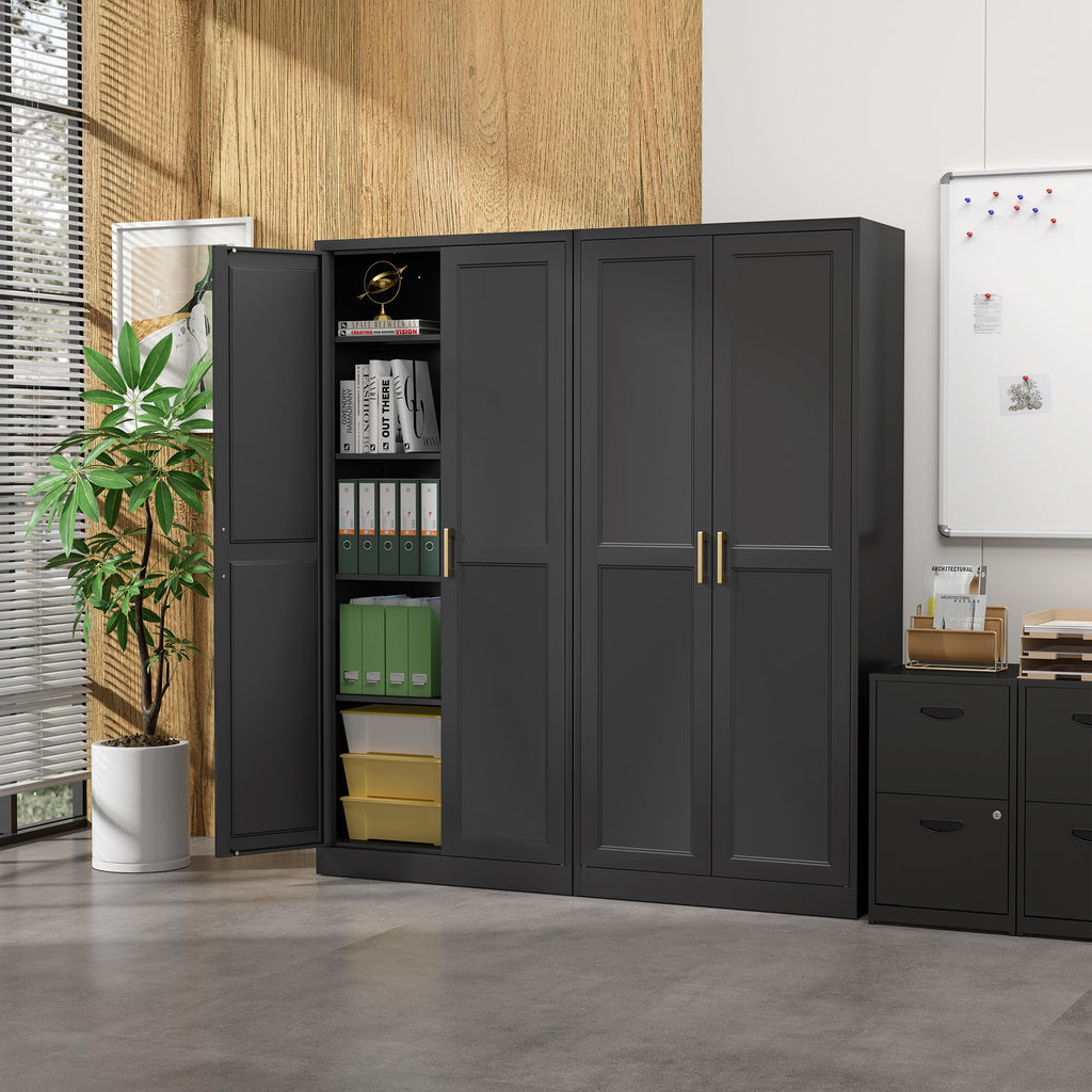 71" Metal Pantry Storage Cabinet with Doors & 4 Adjustable Shelves K475020