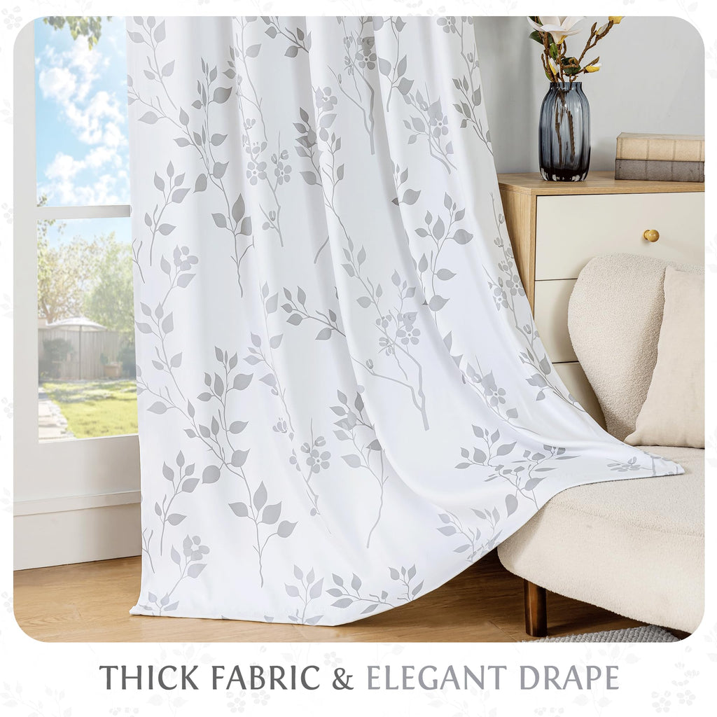 Grey White 100x84 Blackout Curtains L762237