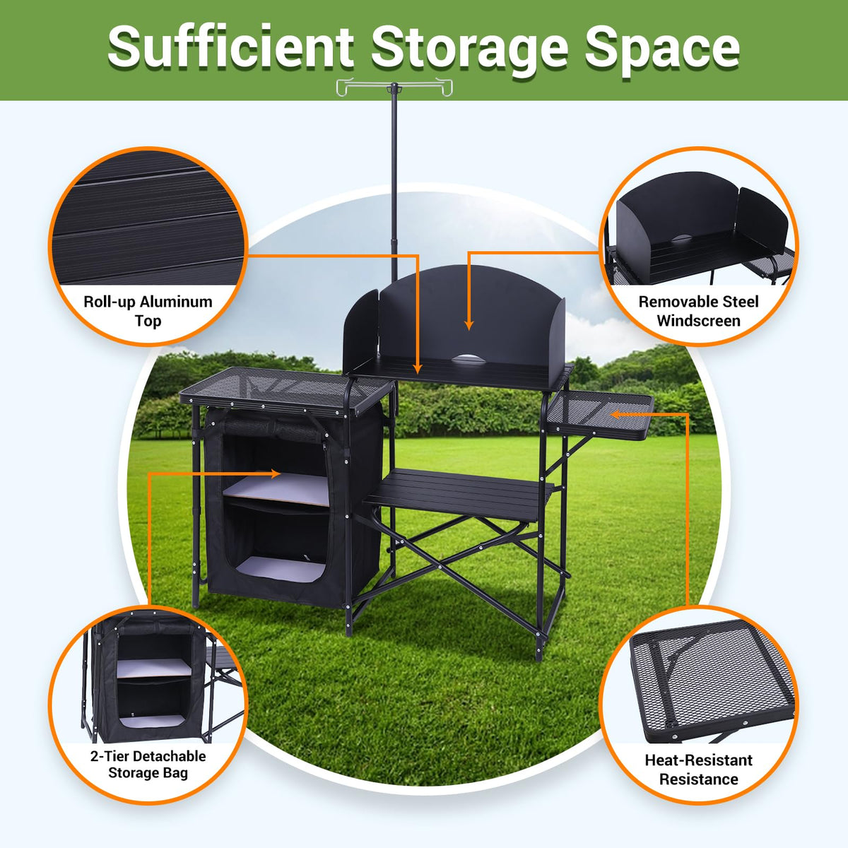 Black Portable Folding Camping Table R60056