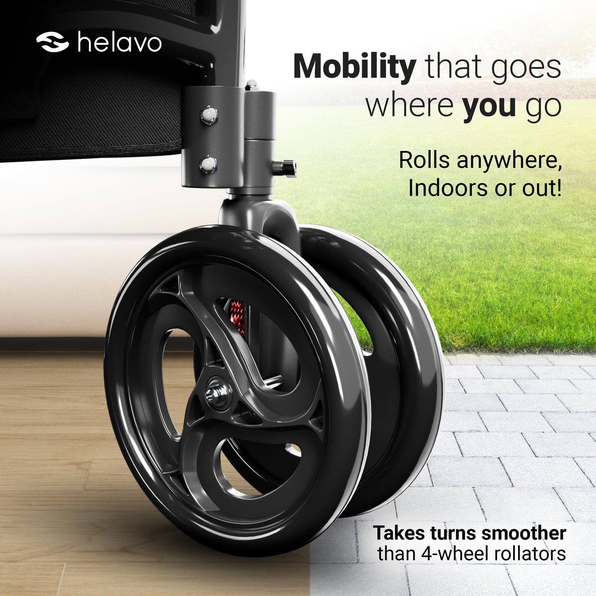 3 Wheel Walker with Double Front Wheels Y458