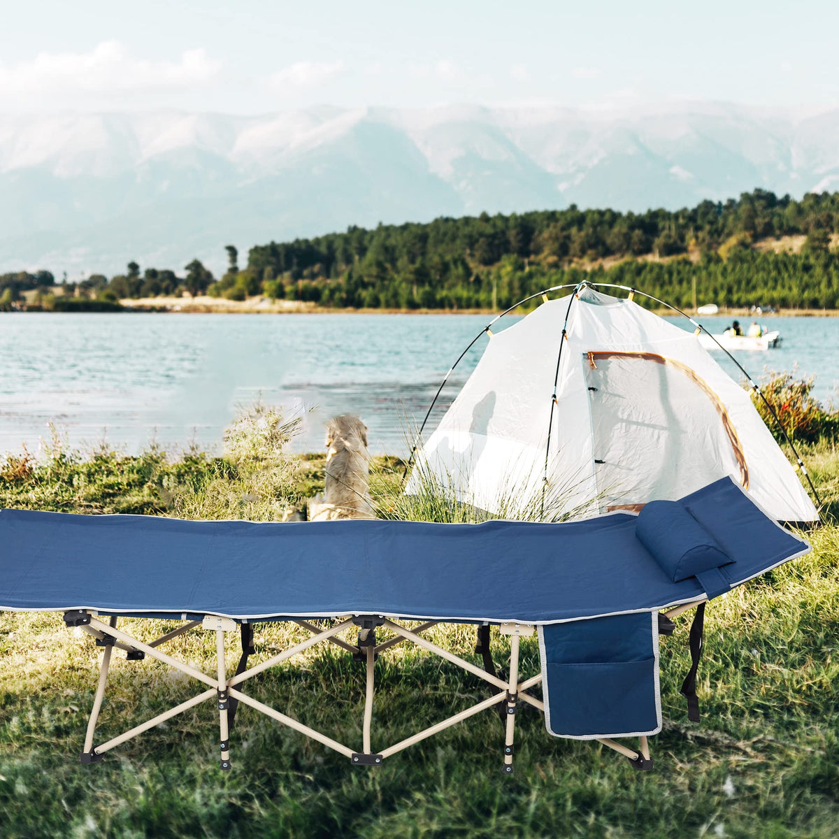 Folding Camping Cot with Carry Bag Pocket Pillow M9323