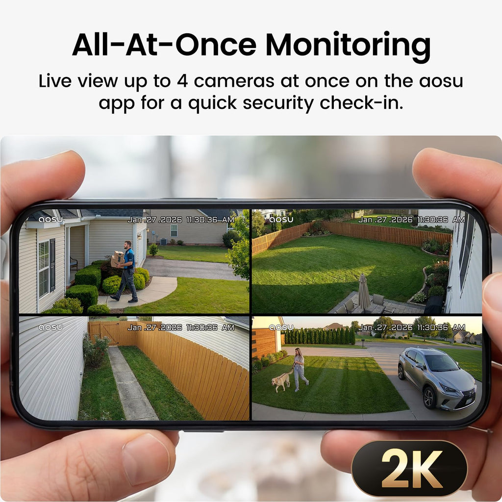 2K Solar Security Cameras Wireless Outdoor System I120057