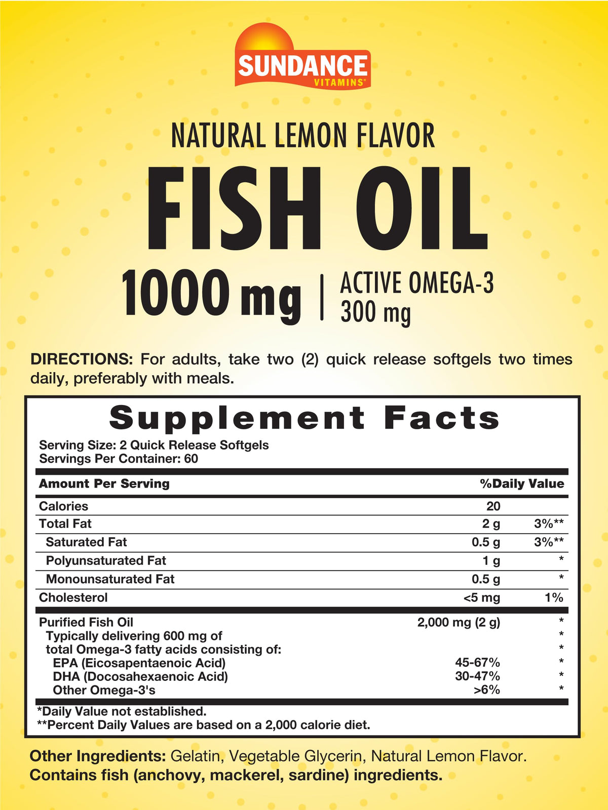 Fish Oil Softgels 1000mg 120 Count V755