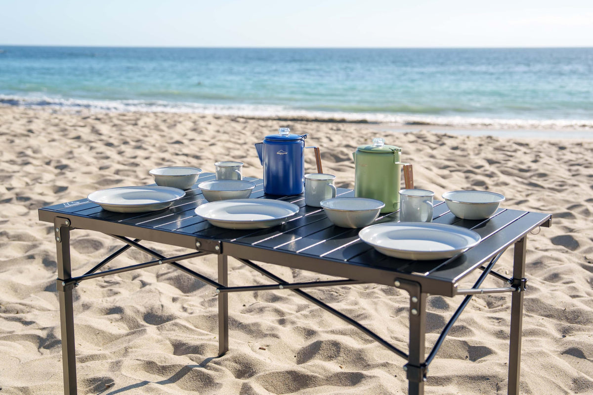 Heavy-Duty Roll-Top Aluminum-Top Folding Table K608