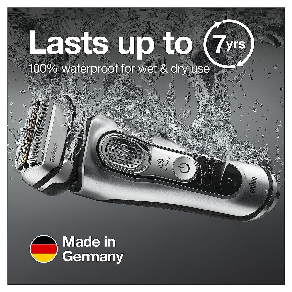 Electric Razor for Men, Waterproof Foil Shaver, Wet & Dry Shave, Silver E35937