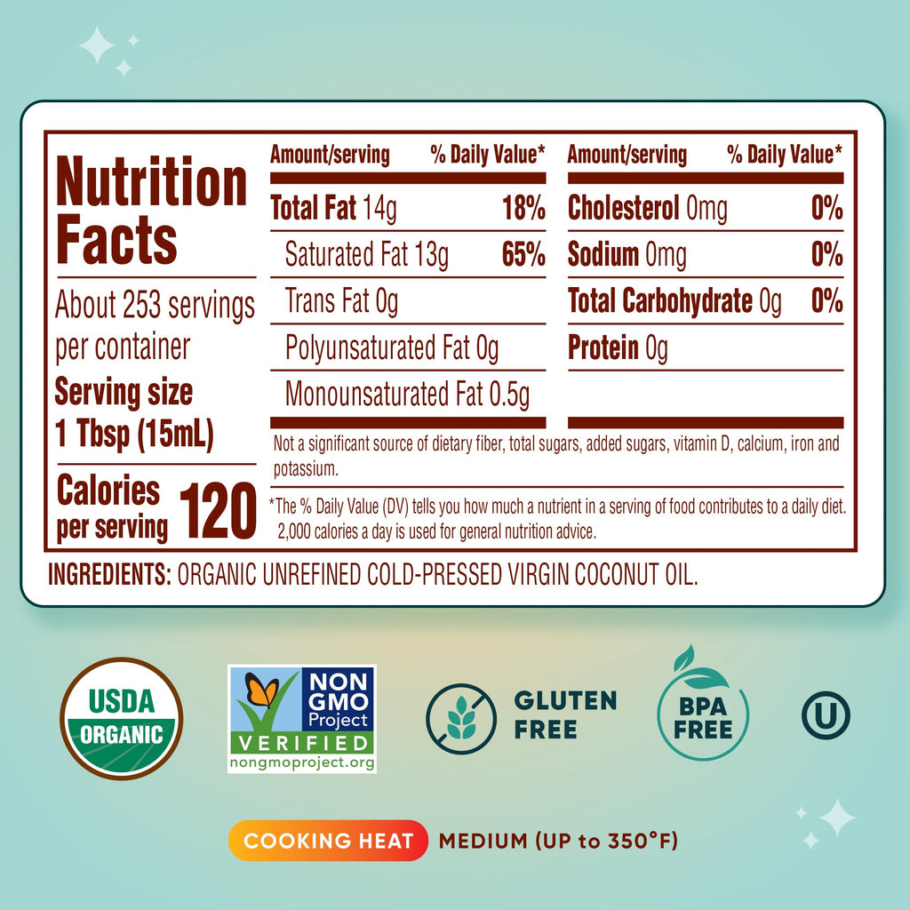 Organic Cold-Pressed Virgin Coconut Oil, 1 Gallon T60227