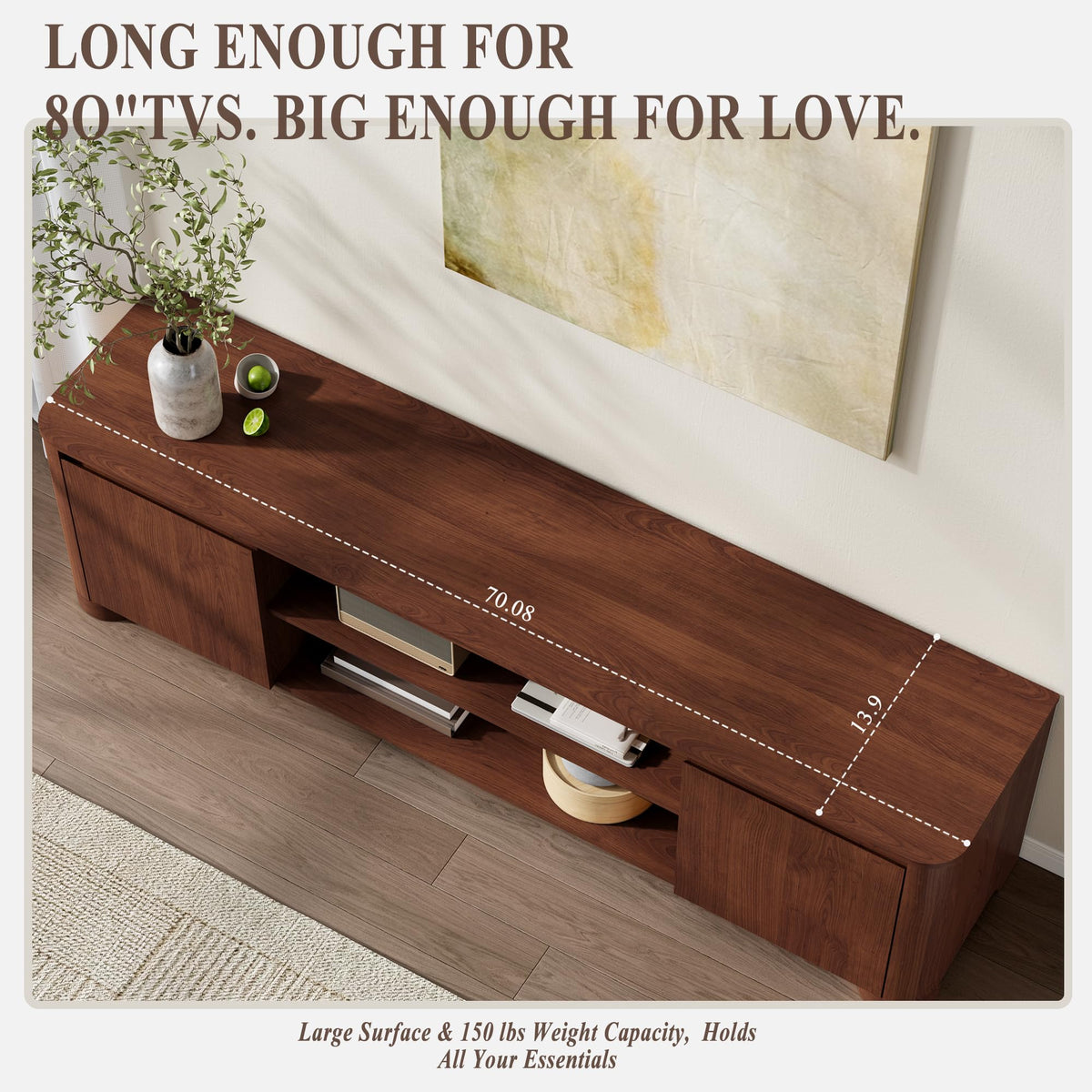 70" Walnut TV Stand C150175
