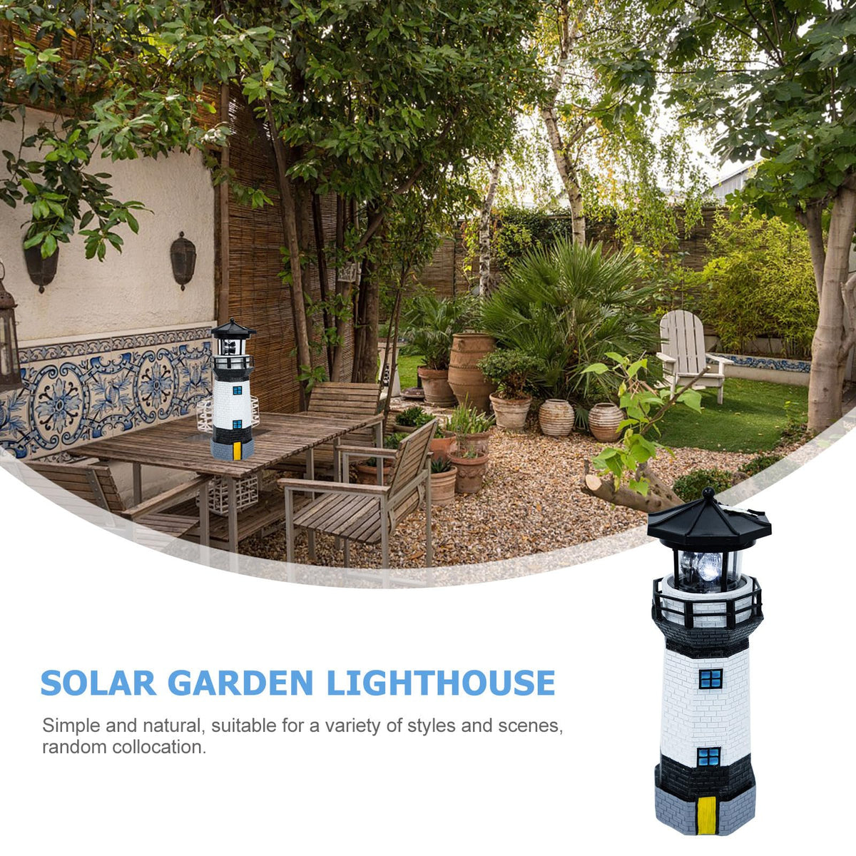 Solar Rotating Lighthouse Garden Light P8840