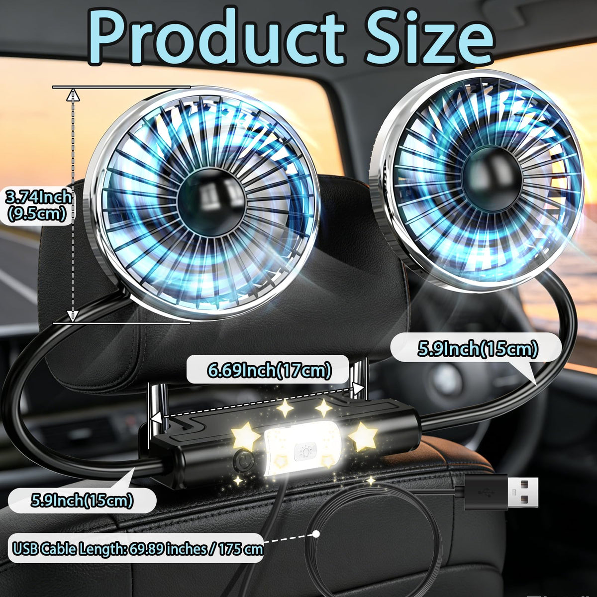 Car Backseat Fans O52480