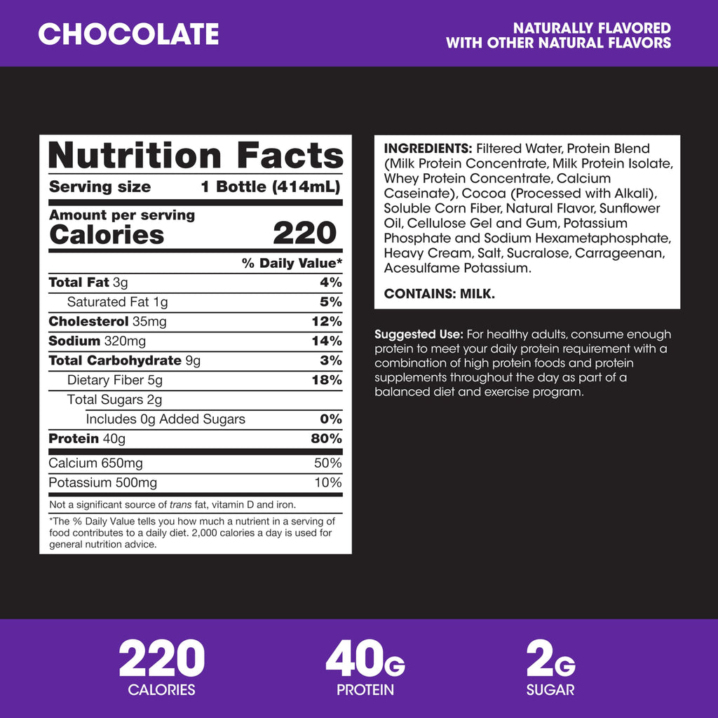 40g Protein Shake, Chocolate, 14 Fl Oz, 12 Ct X757745