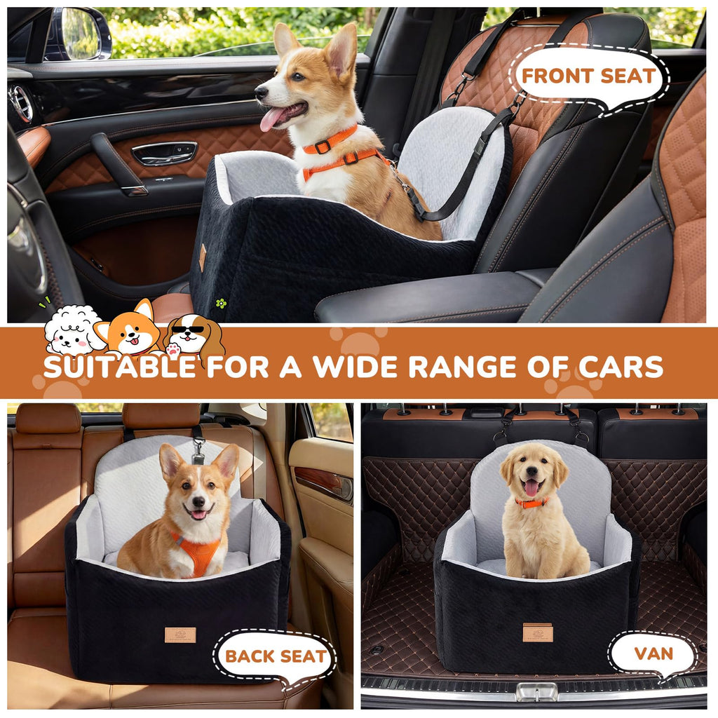 Dog Booster Car Seat for Small Dogs Up to 40lbs with Safety Belt U846
