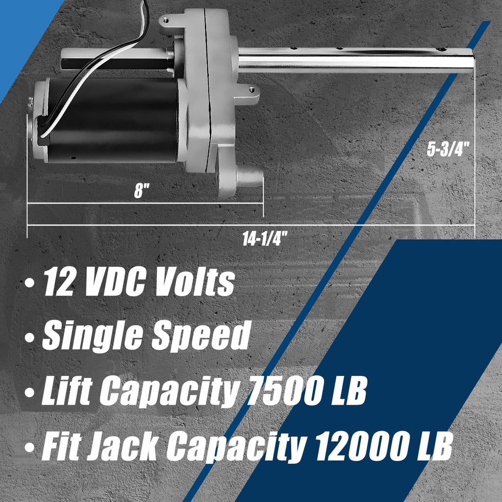 Electric Powered Trailer Jack Kit 12,000 lbs 12V Single Speed Tongue Jack with Control Switch R87262