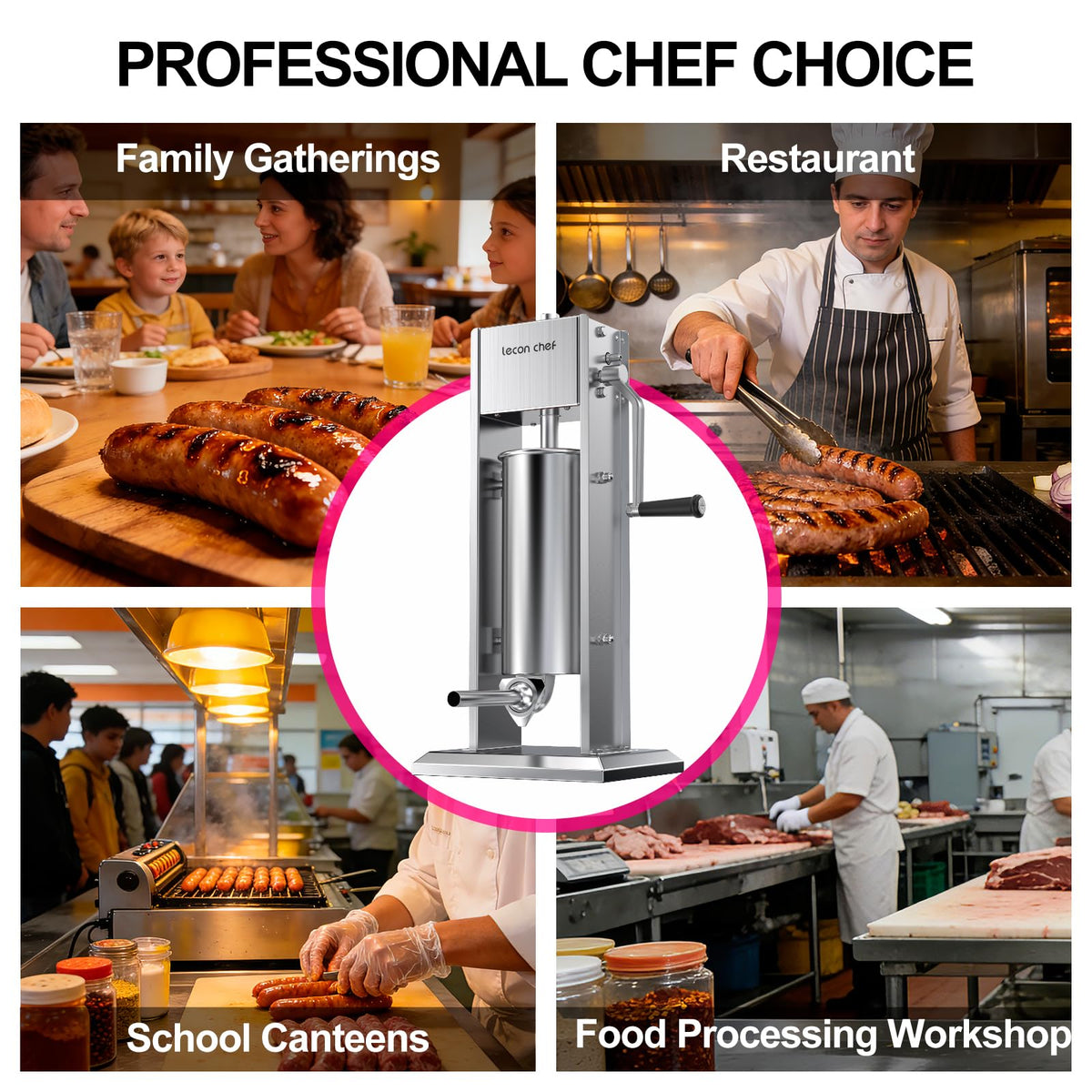 Manual Sausage Stuffer 11lbs/5L Vertical 4 Tubes S59519