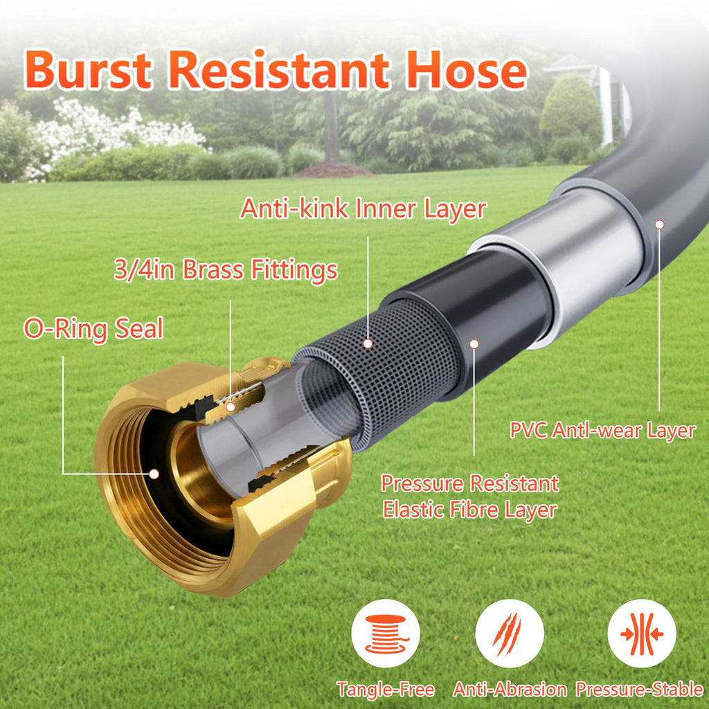 Retractable Garden Hose Reel, 5/8 in x100 ft Heavy Duty Wall Mount K504