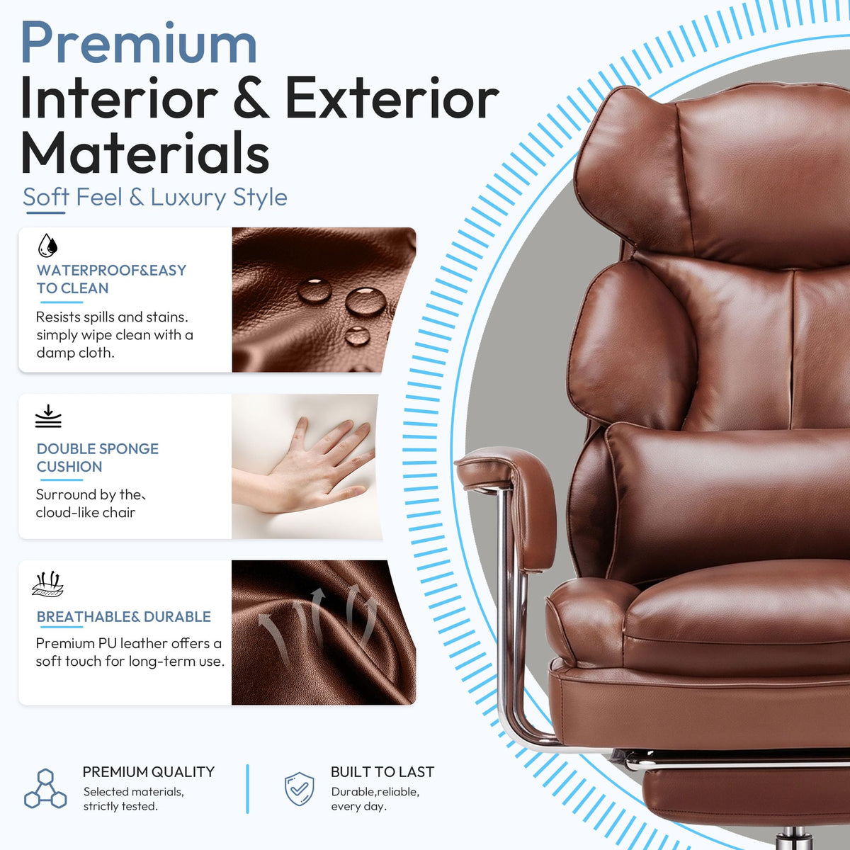Brown Ergonomic Leather Office Chair N362687