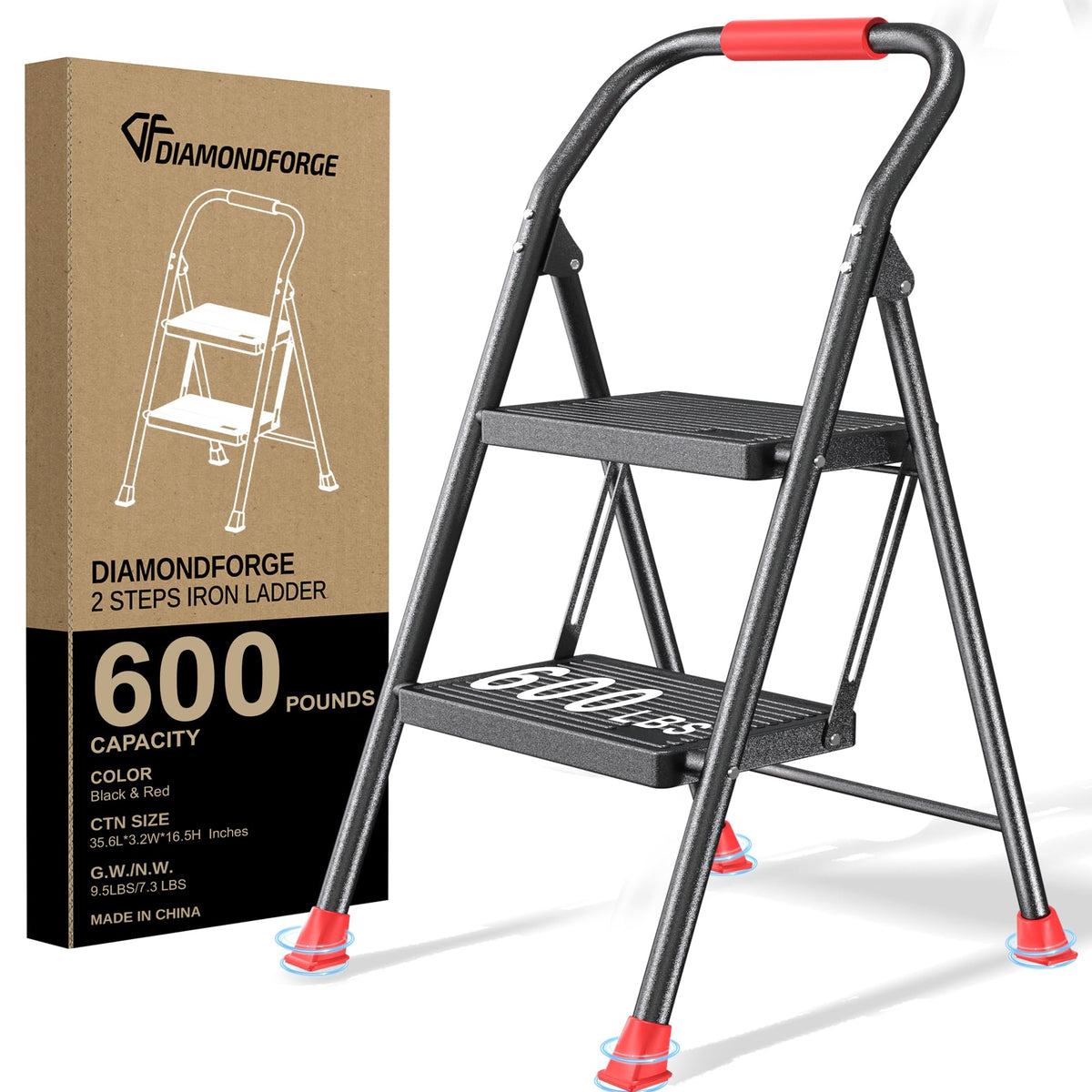 Foldable Step Ladder with Handrails P12761