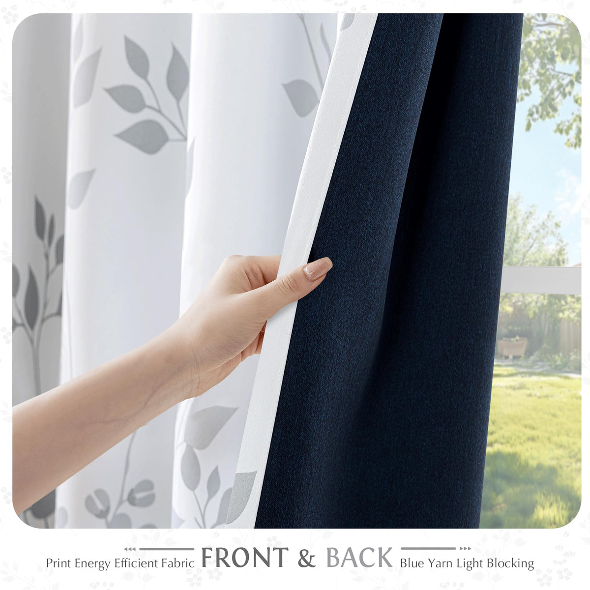 Grey White 100x84 Blackout Curtains L762237