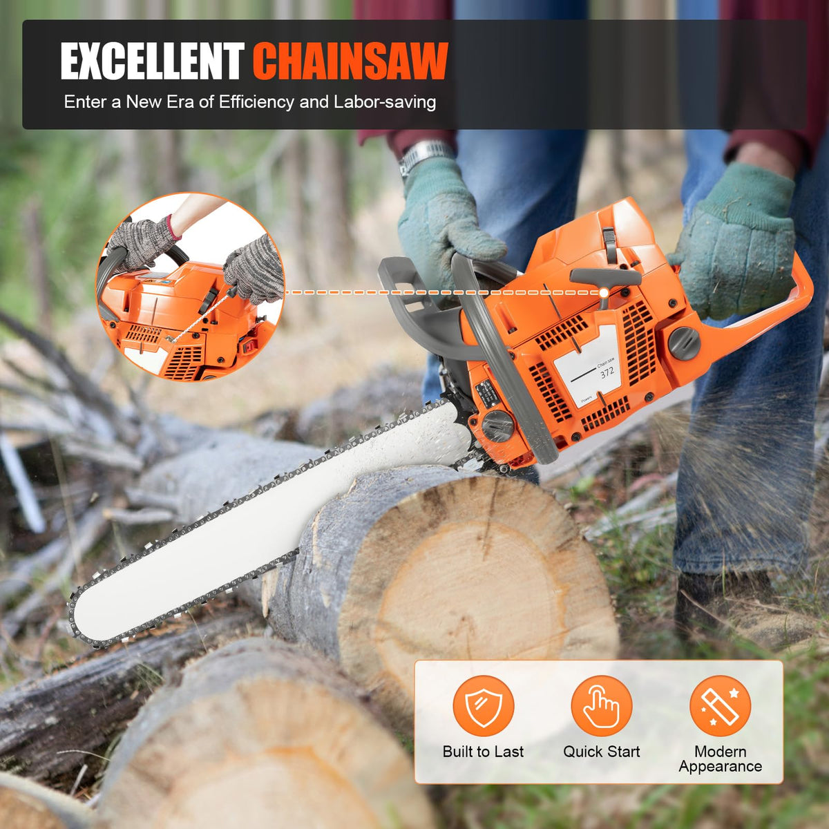 24 Inch 72CC 2-Stroke Gas Chainsaw N32897