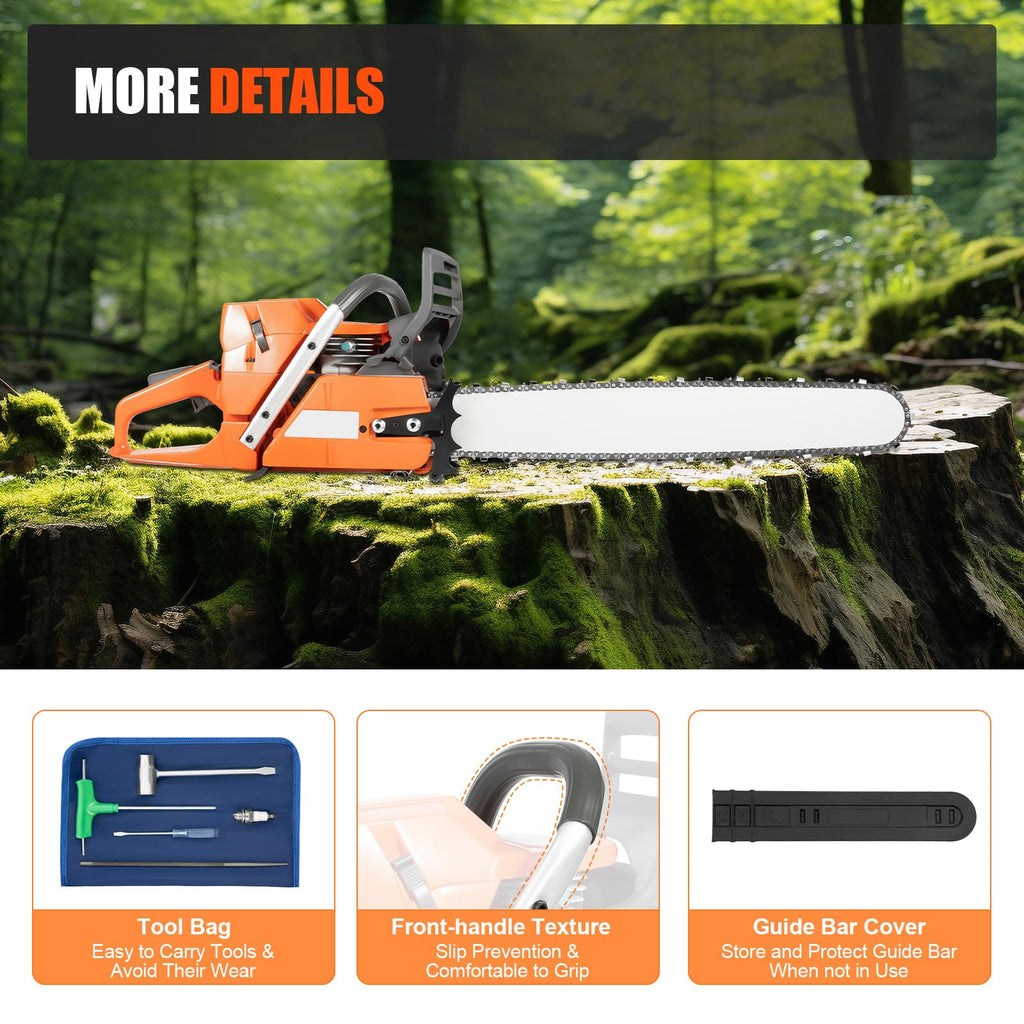 24 Inch 72CC 2-Stroke Gas Chainsaw N32897