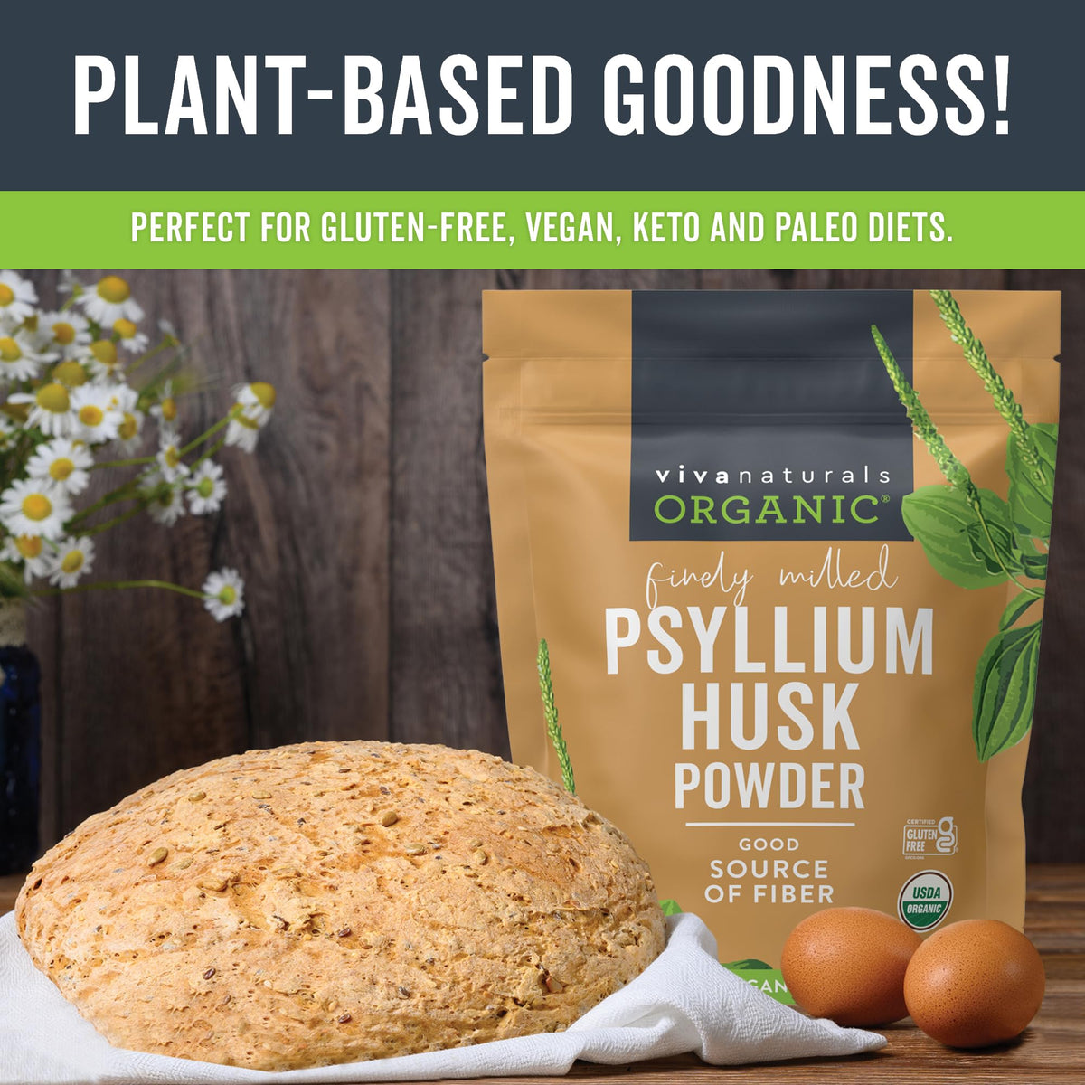 Organic Psyllium Husk Powder, 24 oz H732