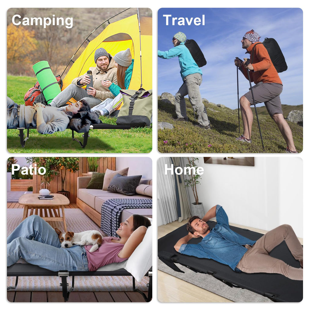 Ultralight Folding Camping Cot 4-Legs 352 lbs Q63725