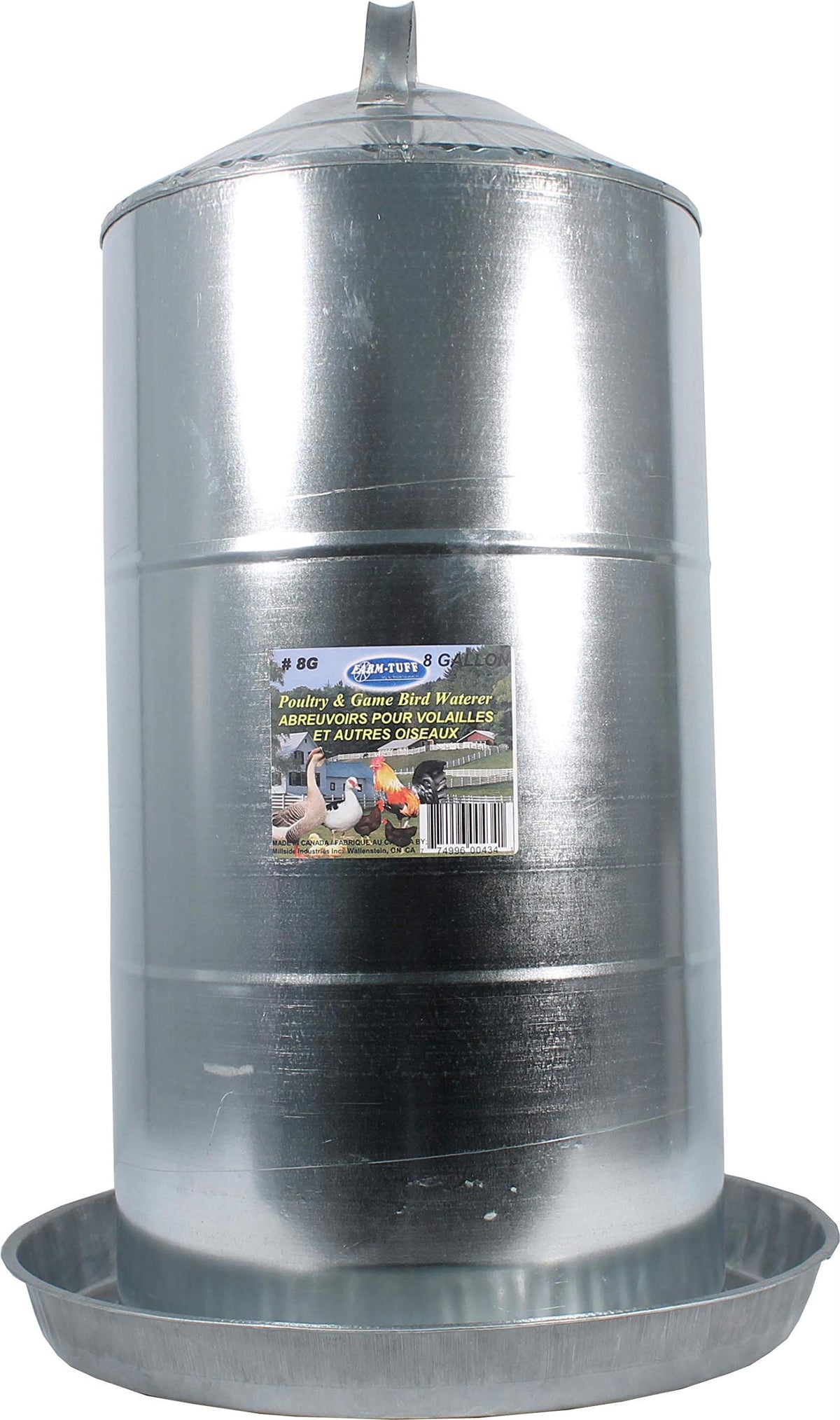 Galvanized 8 Gallon Poultry Waterer B166937
