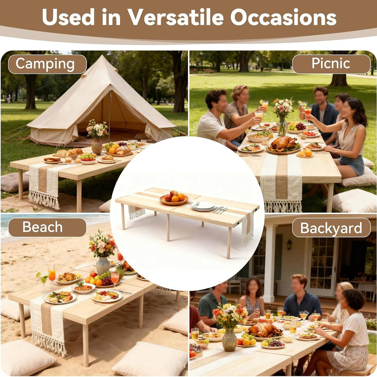 Folding Wooden Picnic Table U95330